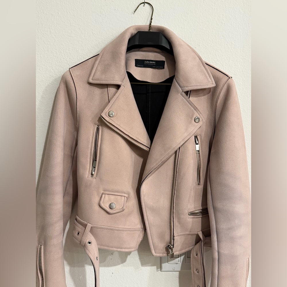 Zara Light Pink Leather Jacket